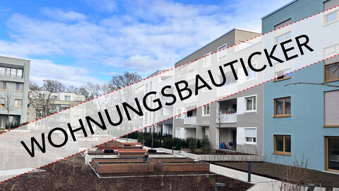 Wohnungsbauticker Neue Wohnsiedlung mit Mehrfamilienhäusern